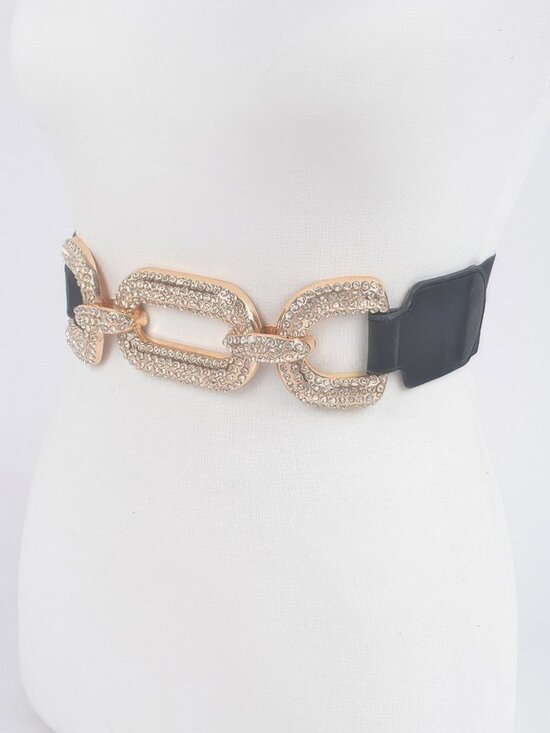Metal W/rhinestone Elastic Waist Belt main image 4